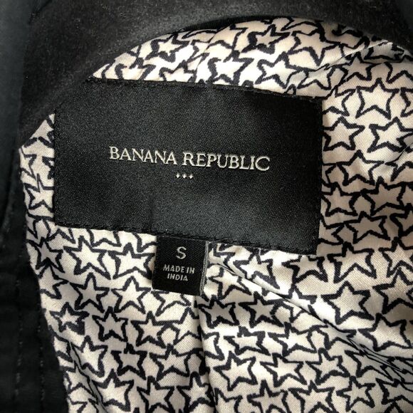 BANANA REPUBLIC Black Belted Trench Coat Size Small - Picture 10 of 10